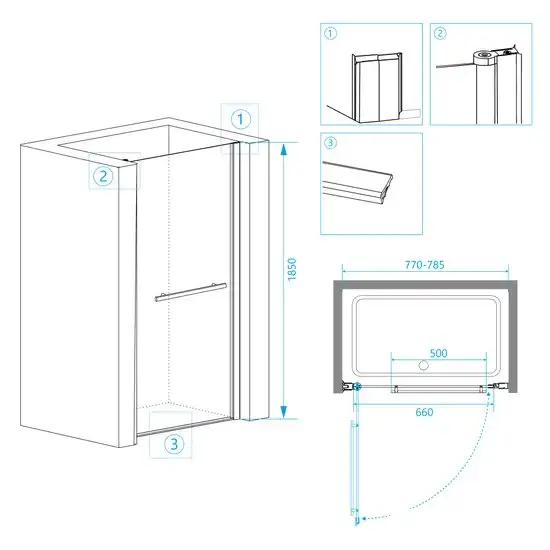 Душевая дверь RGW PA-03 41080308-11 80 (хром/прозрачное стекло) - фото товара