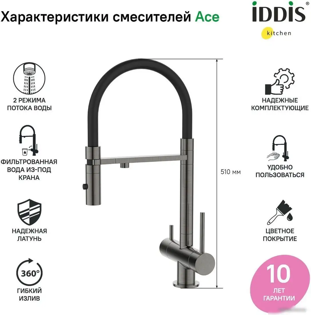 Смеситель IDDIS Ace ACEGMFFi05 - фото товара