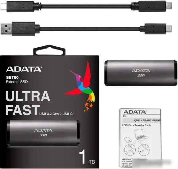 Внешний накопитель A-Data SE760 512GB ASE760-512GU32G2-CTI (титан) – фото товара