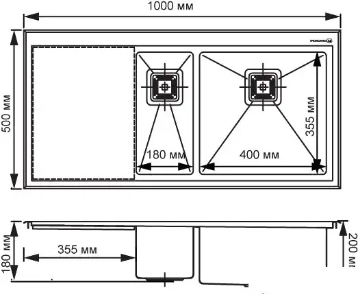 Кухонная мойка Omoikiri Akisame 100-2-LG-R (4993040) - фото товара