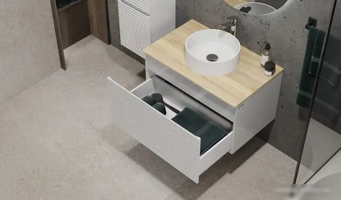 Jorno Тумба под умывальник Cossety 80 Coss.01.80/P/W-DG/JR (белый/дуб мавелла голд) – фото товара