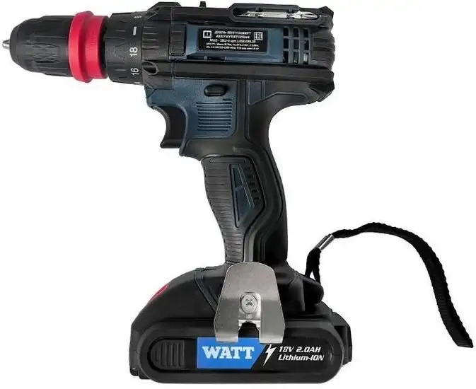 Дрель-шуруповерт WATT WAS-18Li-3 1.018.030.23 (с 2-мя АКБ, кейс) – фото товара