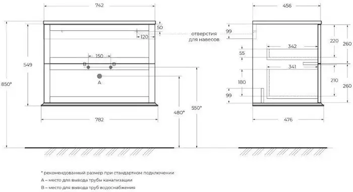 Cezares Тумба под умывальник Tiffany 55330 – фото товара