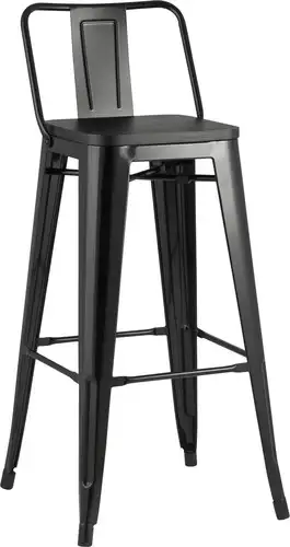 Стул Stool Group Tolix Wood со спинкой YD-H765E-W LG-01 (черный глянцевый/темное дерево) – изображение в каталоге