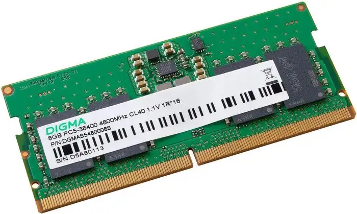 Оперативная память Digma 8ГБ DDR5 SODIMM 4800 МГц DGMAS5480008S – фото товара
