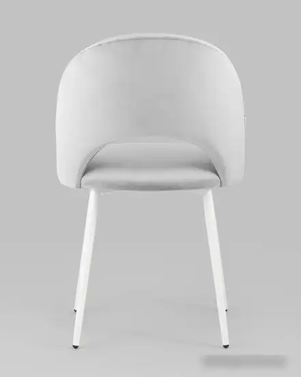 Стул Stool Group Меган AV 415-H09-02(P) (велюр светло-серый/белые ножки) – фото товара