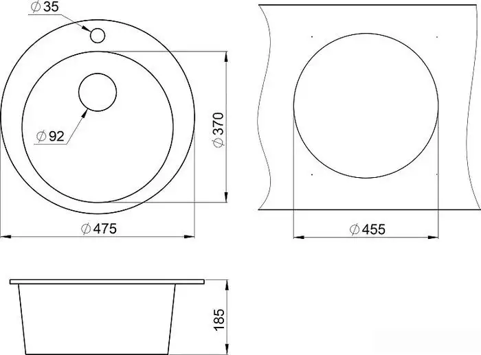 Кухонная мойка Granula GR-4801 (алюминиум) - фото товара