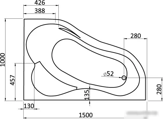 Ванна Santek Ибица 150x100 R [1WH112035] - фото товара