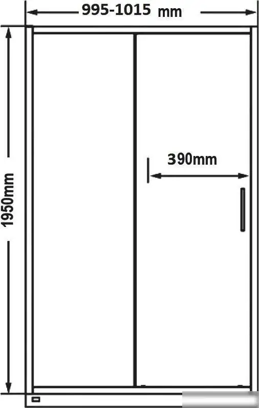 Душевая дверь MaybahGlass 195x100 MGD-1283-5 (графитовое стекло/хром матовый) - фото товара