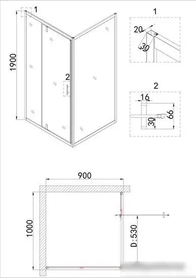 Душевой уголок Niagara NG-43-10AG-A90G 100x90x190 - фото товара