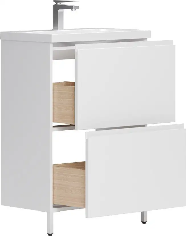 Belux Тумба под умывальник Минск Н 60-02 (1, белый глянцевый) – фото товара