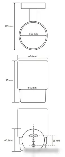 Стакан для зубной щетки и пасты Bemeta Graphit 156110012 – фото товара