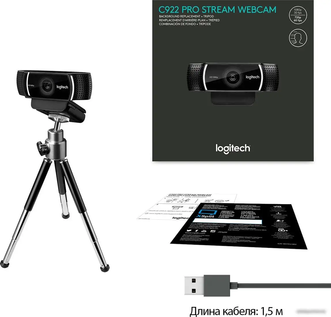 Веб-камера для стриминга Logitech C922 Pro Stream – фото товара