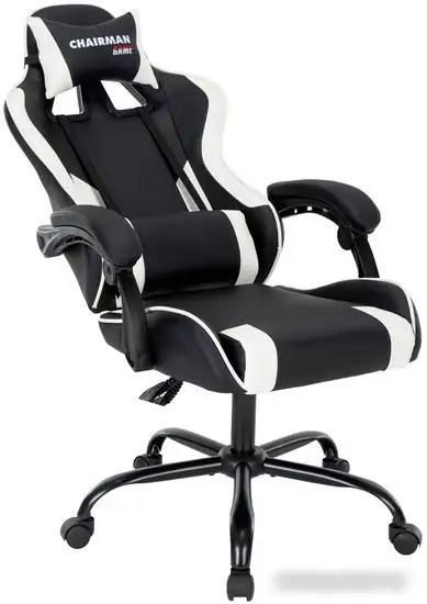 Кресло CHAIRMAN CH41 (экокожа, черно-белый) – фото товара
