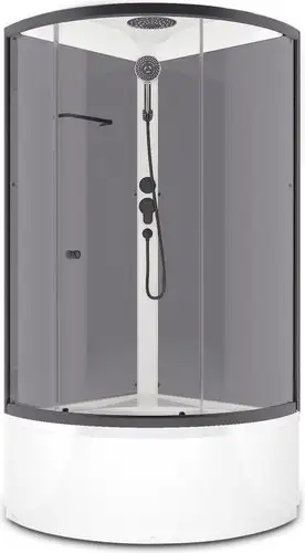 Душевая кабина Domani-Spa Simple 99 High Black DS01Sm99HGrCl00.Gt-V1.2-Black (серый/прозрачное стекло) - предпросмотр изображения Душевая кабина Domani-Spa Simple 99 High Black DS01Sm99HGrCl00.Gt-V1.2-Black (серый/прозрачное стекло) - изображение в каталоге
