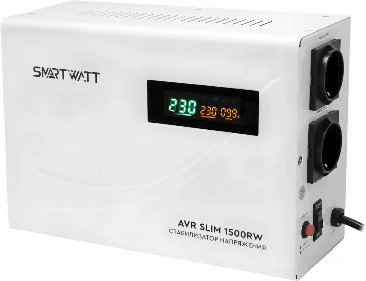 Стабилизатор напряжения SmartWatt AVR Slim 1500RW – фото товара