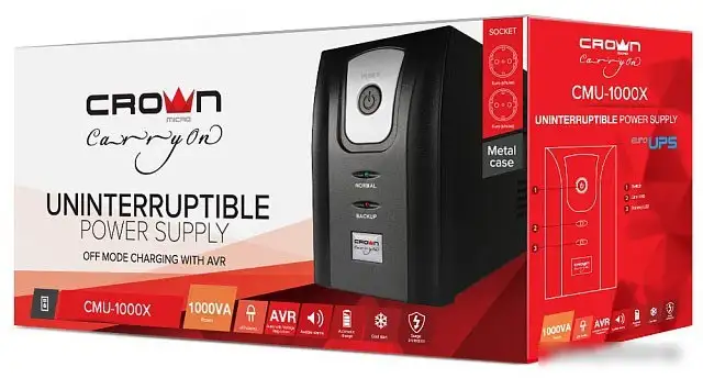 Источник бесперебойного питания CrownMicro CMU-1000X – фото товара