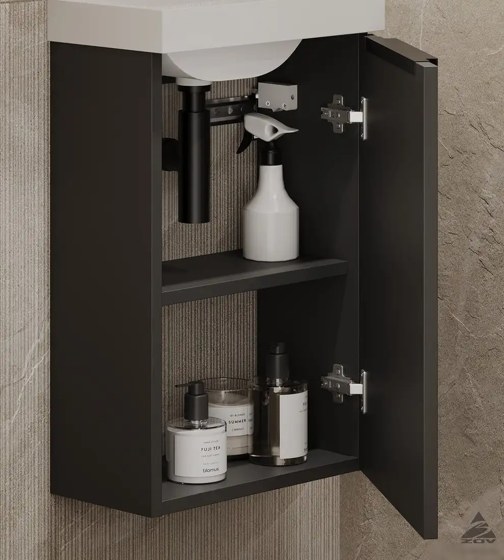 ЗОВ Тумба под умывальник Монови Слим 40 S40LG0LG7091B (антрацит) – фото товара