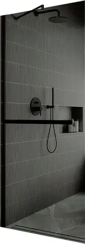 Душевая стенка MaybahGlass 109x195 MGD-711-6ш (графитовое стекло/черный) - изображение в каталоге