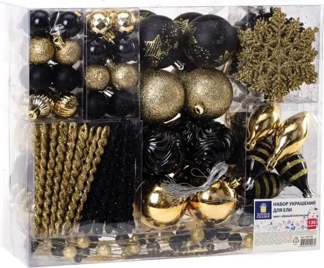 Елочная игрушка Золотая сказка 592183 (130 шт, красный/золотой/белый) – фото товара