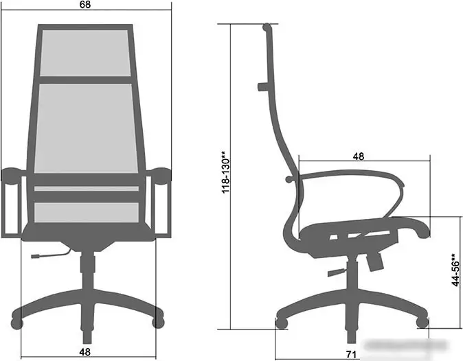 Кресло Metta SK-1-BK Комплект 7, Ch ов/сечен (пластиковые ролики, черный) – фото товара