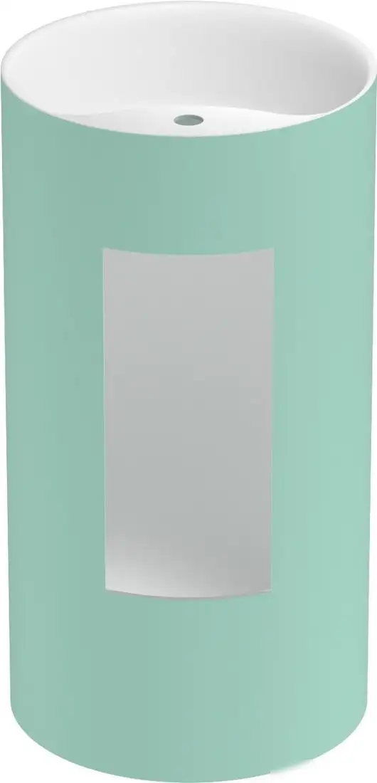 Умывальник Wellsee Chalice Perfection 230627000 (отдельностоящий, с отверстием под смеситель, цвет матовый светло-зеленый/глянцевый белый) - фото товара