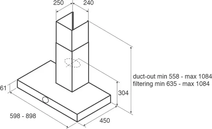 Кухонная вытяжка Jetair Touch BL/A/90 PRF0099978A - фото товара