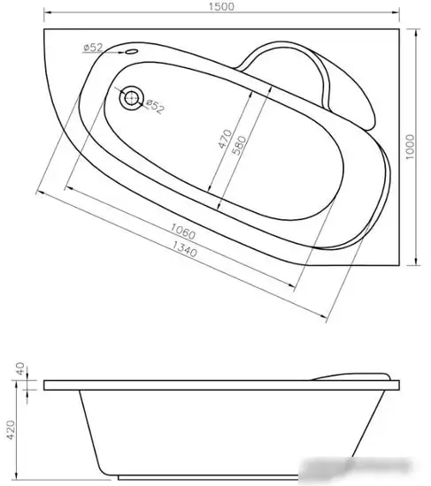 Ванна Lavinia Boho Bell Pro 150x100 370215PL - фото товара