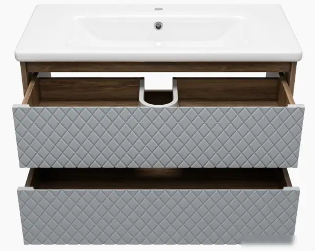 Brevita Тумба под умывальник Chester 90 CHE-09090-49502Я (серый/темное дерево) – фото товара