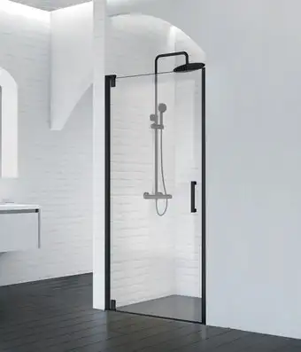 Душевая дверь BelBagno MARMI-B-1-90-C-NERO (прозрачное стекло)