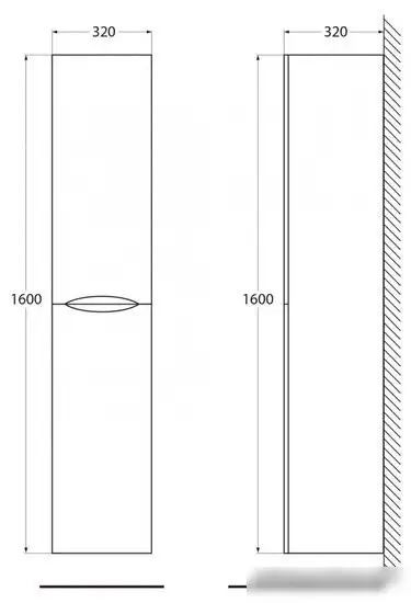 BelBagno Шкаф-пенал Acqua-1600-2A-SC-RR-P – фото товара