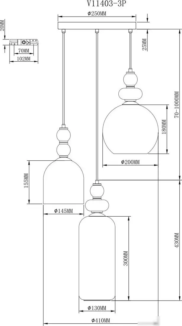 Подвесная люстра Moderli Tamina V11403-3P – фото товара