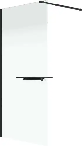 Душевая стенка Niagara Nova NG-582-90BLACK 90x200 (черный матовый/стекло белый градиент) - изображение в каталоге