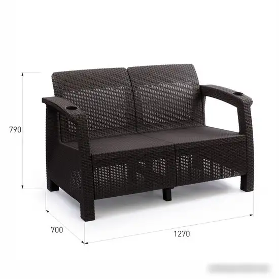 Садовый диван Альтернатива Ротанг-плюс М8837 (мокко) – фото товара