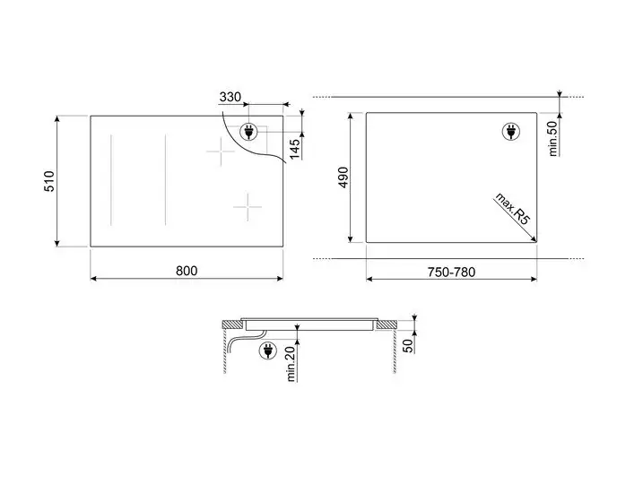 Варочная панель Smeg SIM6864R - фото товара