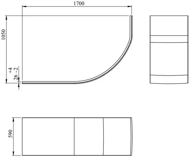 Ванна Lavinia Boho Grance Hill 170x105 L 3703170L - фото товара