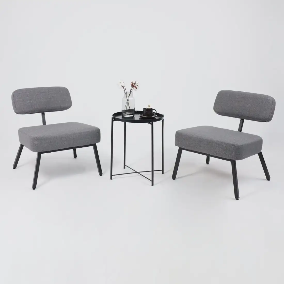 Интерьерное кресло AksHome Aspen (серая рогожка BJORN 13/черный)