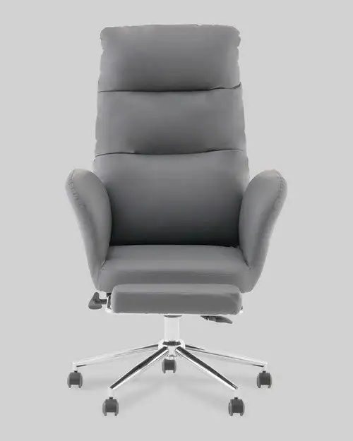Офисное кресло TopChairs Solid с оттоманкой DD-004-OT серый – фото товара
