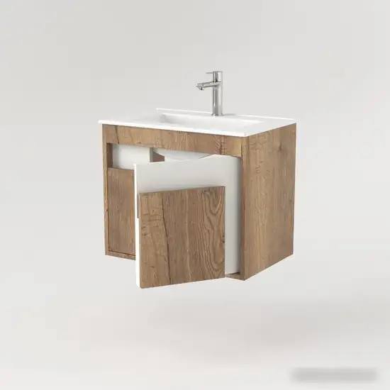 Дабер Тумба под умывальник 016 60 Т16.6.0.21 (дуб галифакс/белый) – фото товара