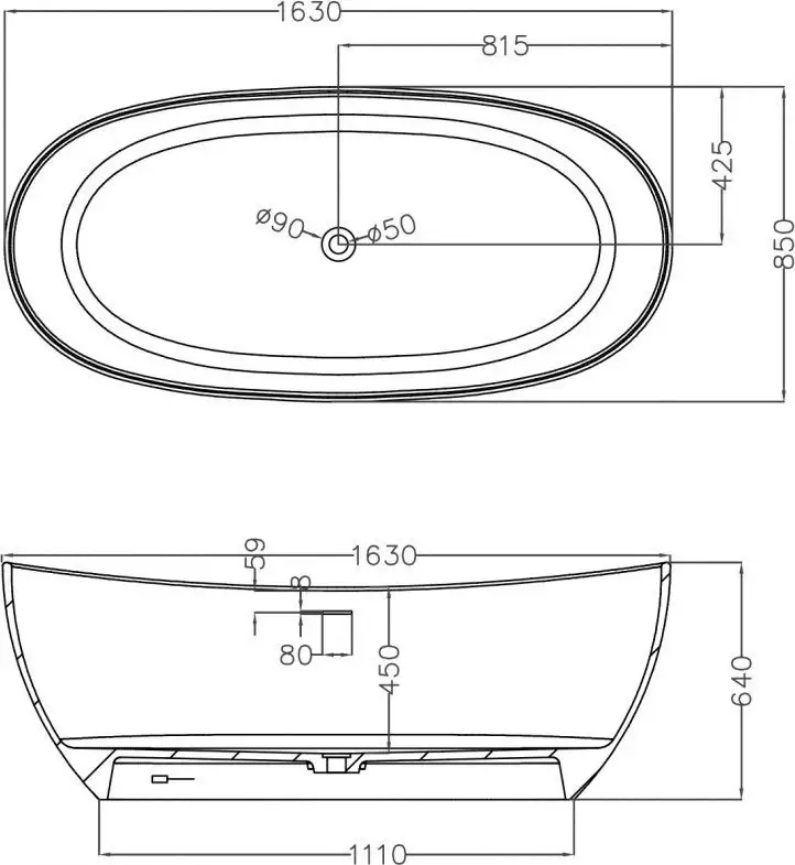 Ванна Abber Stein AS9615-1.6 (белый матовый) - фото товара