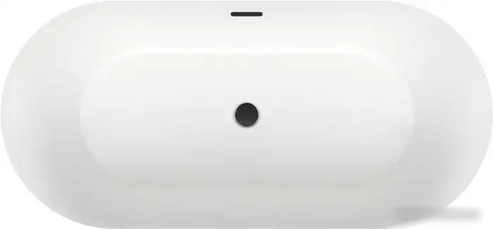 Ванна Wellsee Chalice Perfection 166x77 230603003 (отдельностоящая ванна белый глянец/мат. черн., экран, ножки, сифон-автомат матовый черный) - фото товара