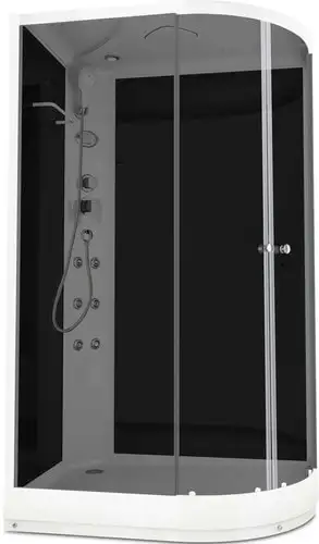 Душевая кабина Domani-Spa Delight 128 120x80 L с гидромассажем (черный/тонированное)