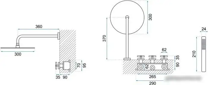 Душевая система Rea Exit REA-P8000 (черный) - фото товара