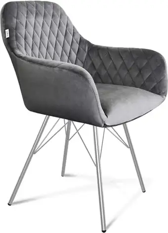 Стул с подлокотниками Sheffilton SHT-ST38/S37 (угольно-серый/хром лак) – изображение в каталоге