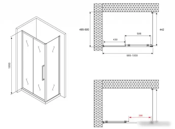 Душевой уголок Abber Schwarzer Diamant AG30100H-S50 - фото товара