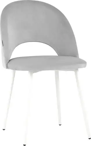 Стул Stool Group Меган AV 415-H09-02(P) (велюр светло-серый/белые ножки) – изображение в каталоге