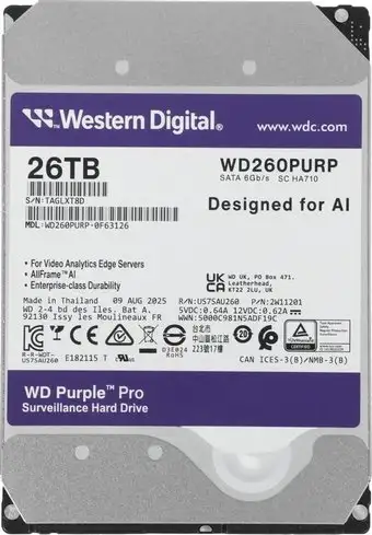 Жесткий диск WD Purple Pro 26TB WD260PURP – изображение в каталоге