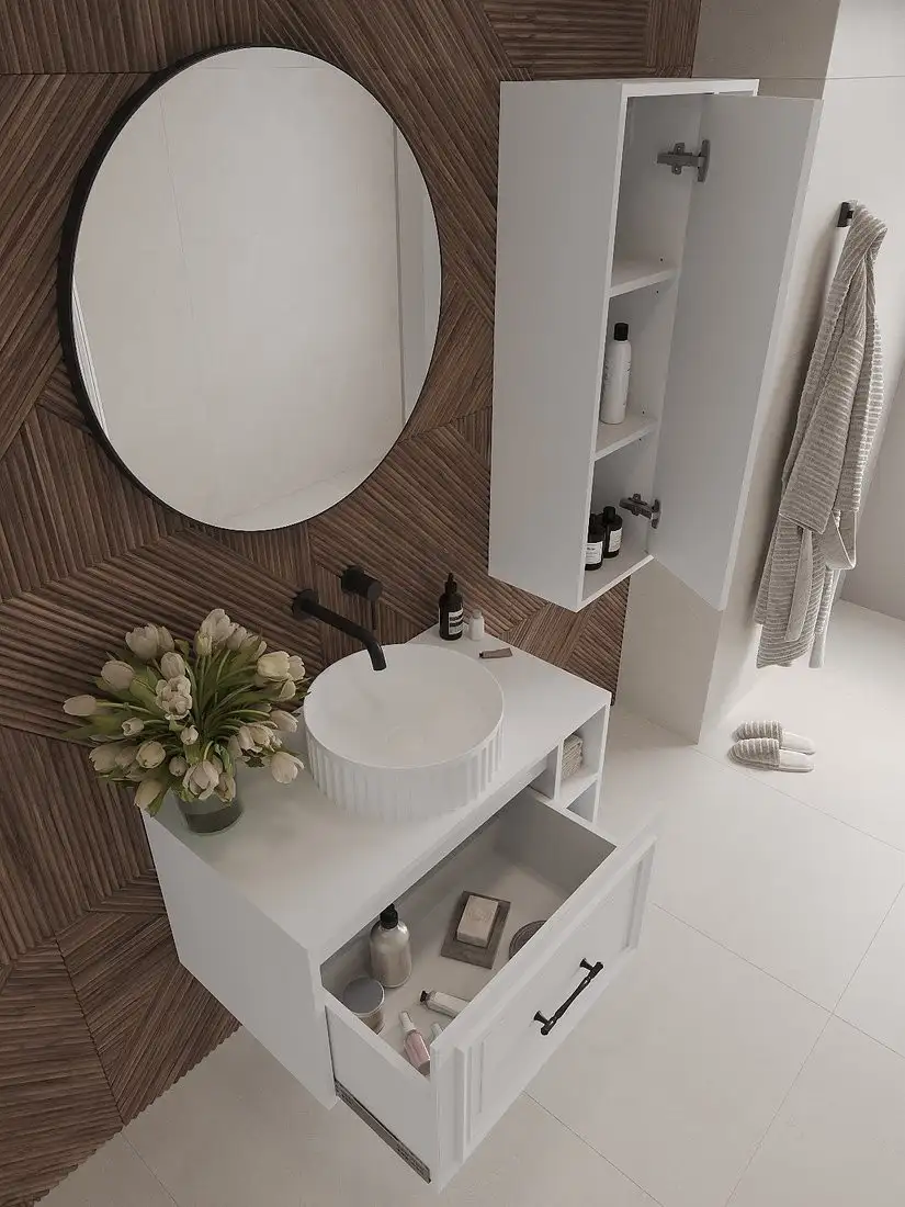 ЗОВ Тумба под умывальник Анталья 80 A80LWMWC0 (белый матовый) – фото товара