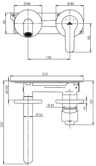 Смеситель Rubineta Torino-1F (BK) PM0010 - фото товара