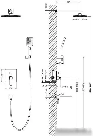 Душевая система Timo Torne SX-4319/03SM (черный) - фото товара